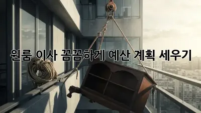 원룸 이사, 꼼꼼하게 예산 계획 세우기!